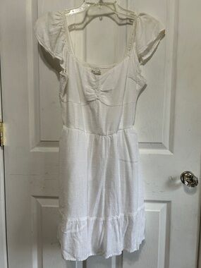 Hollister White Cotton Eyelet Tank Dress